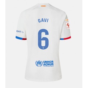 Barcelona Paez Gavi #6 Koszulka Wyjazdowych 2023-24 Krótki Rękaw